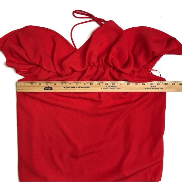 Jack by BB Dakota Red Edmonds Off the Shoulder Ruffle Blouse Size Medium - Picture 7 of 8